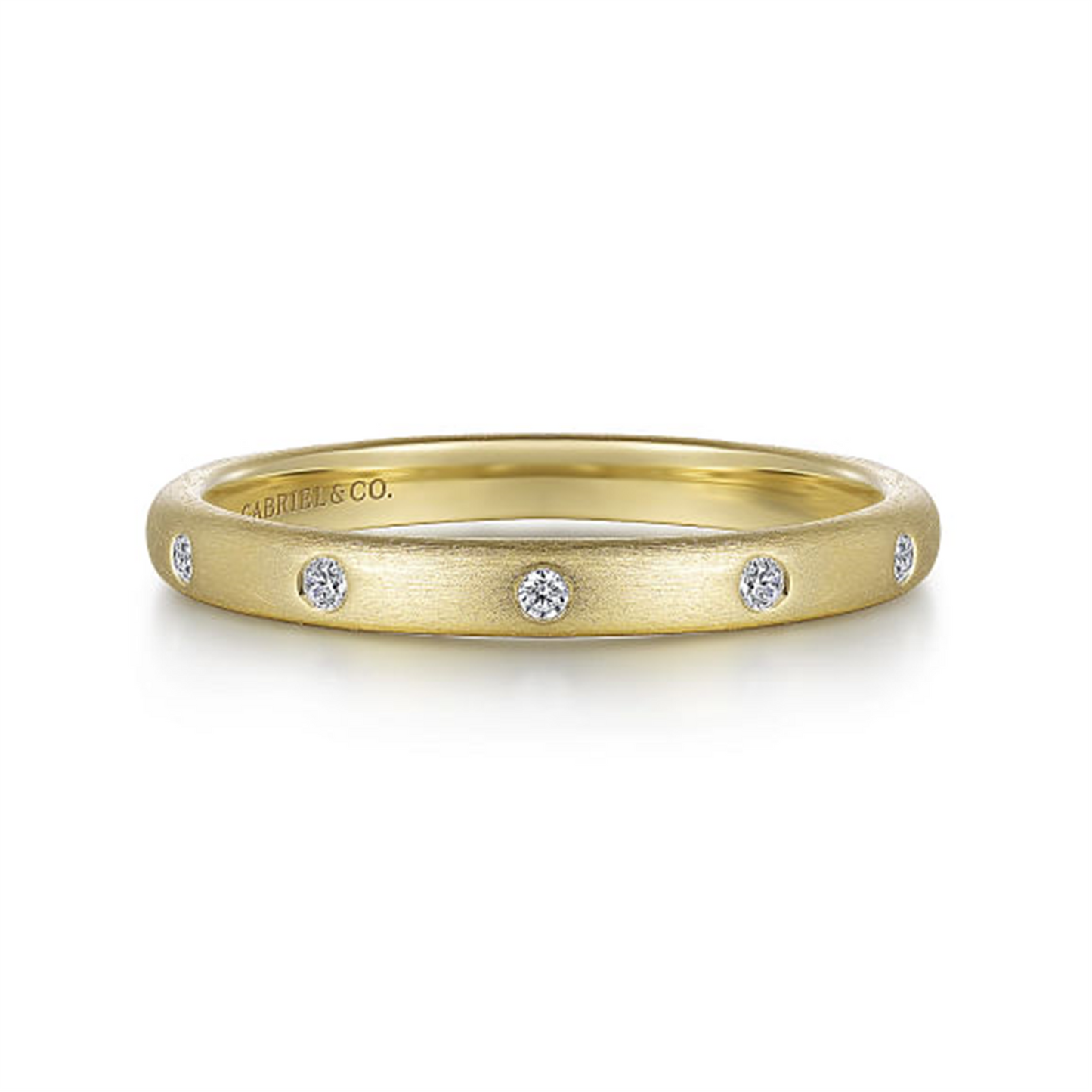 Gabriel & Co. Staggered Gold Diamond Stackable Ladies Ring