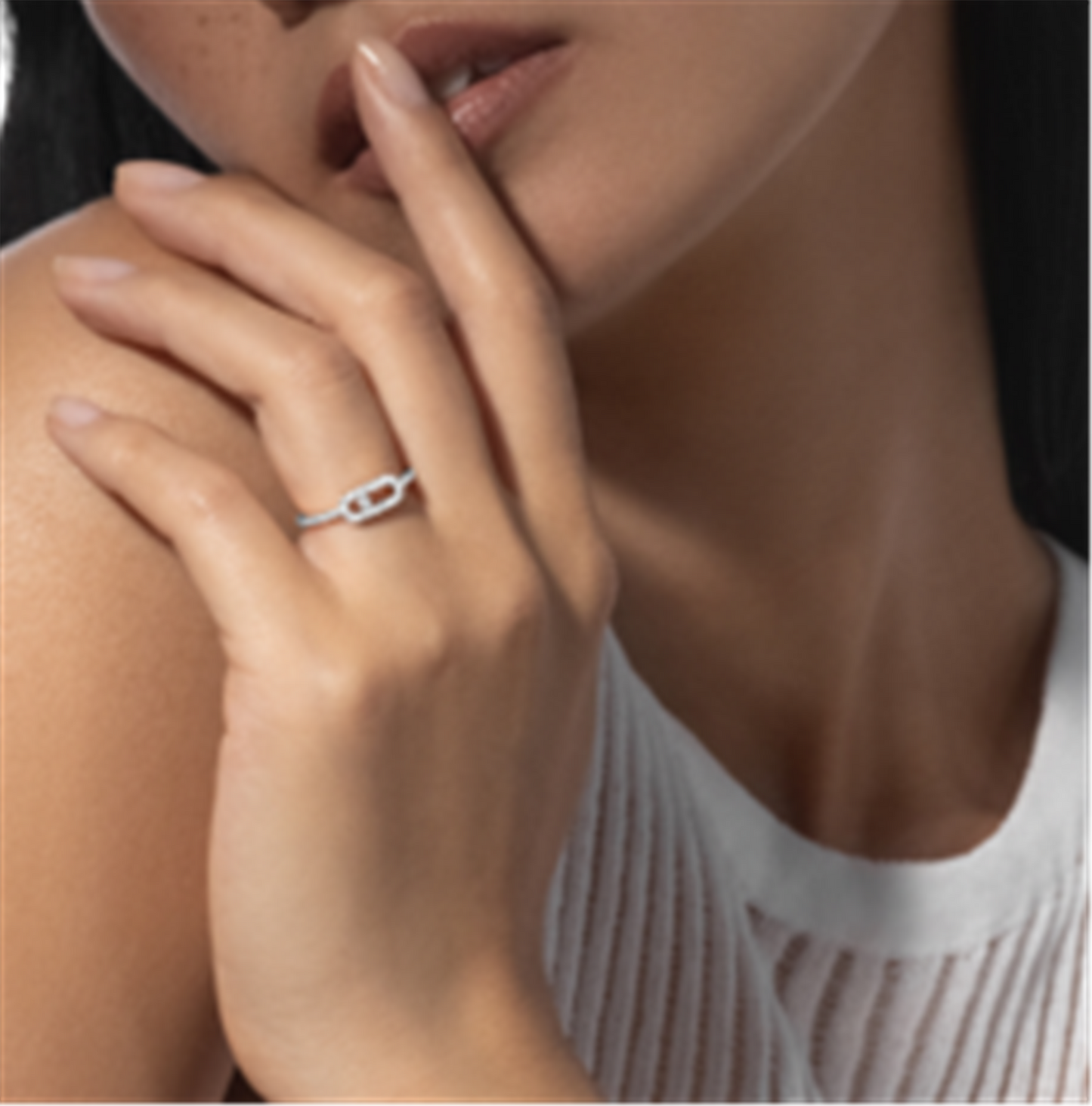 Messika Move Uno Pavé Diamond Ring in 18k White Gold