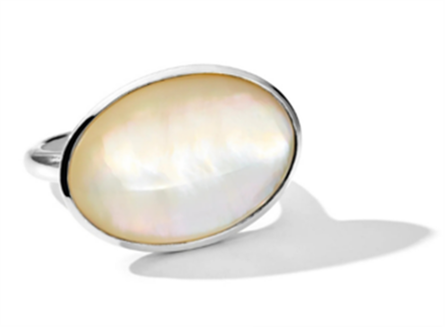 Ippolita Ondine Sculptured Large Oval Rock Crystal & MOP Cabochon Ring