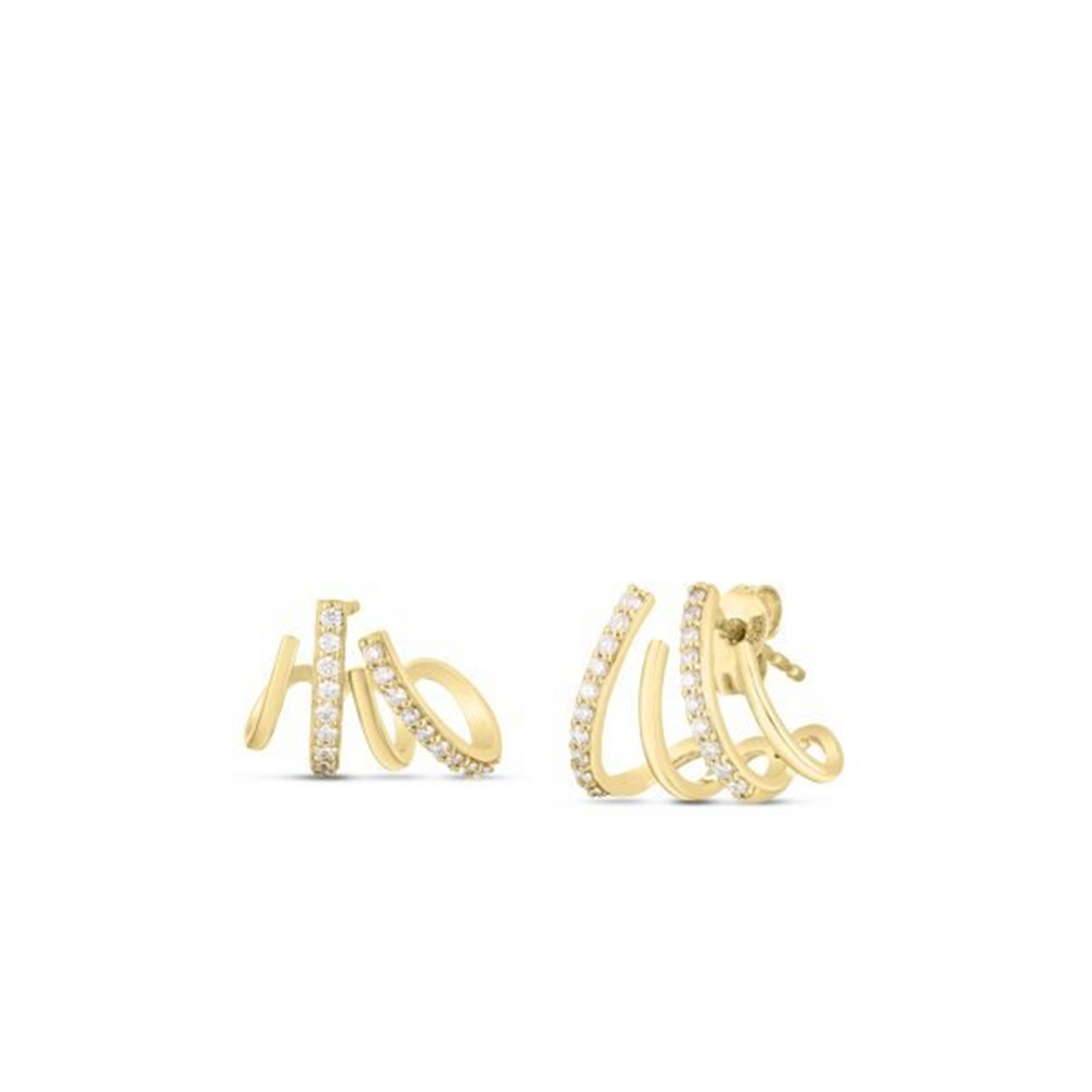 Roberto Coin Diamond Climber Earrings in 18k Gold