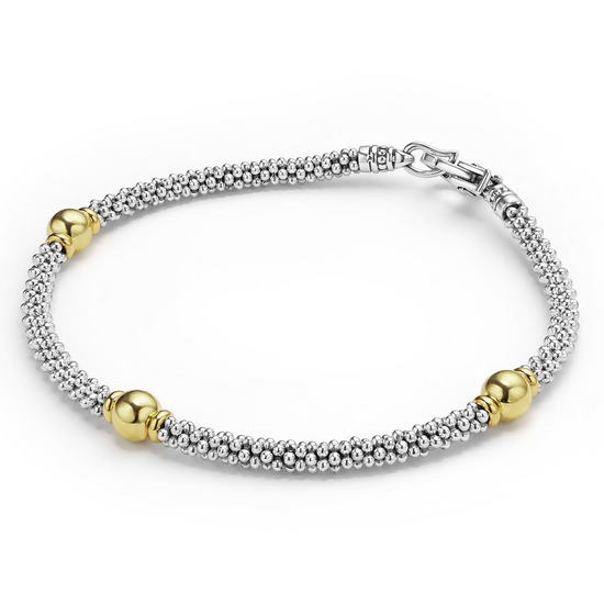 Lagos Two-Tone Station Bracelet - 3mm