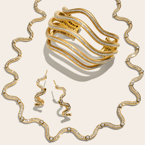 Jamie Turner Marina Diamond Hoop Earrings in 18k Yellow Gold