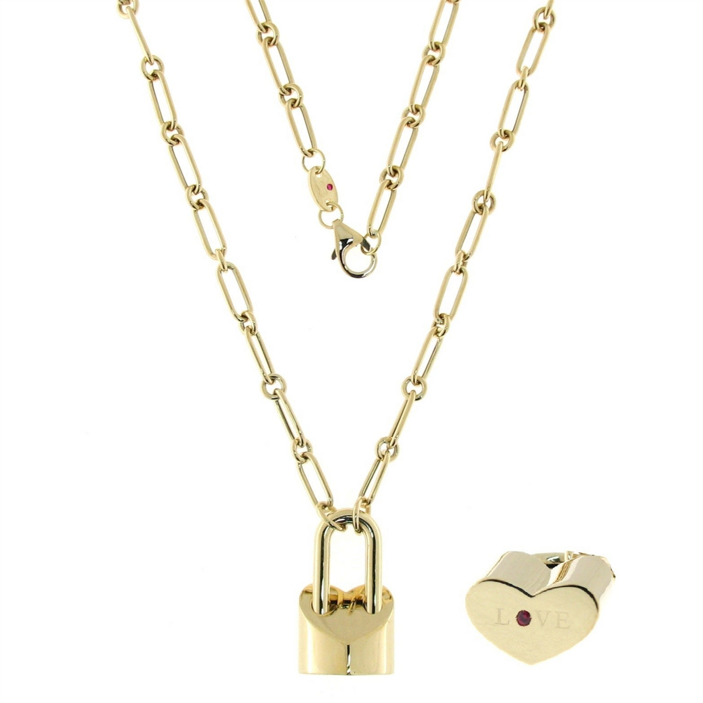 Roberto Coin Heart Lock Necklace