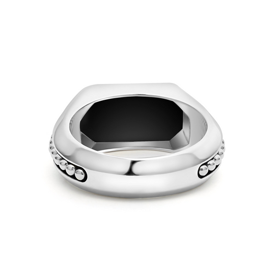Lagos Onyx Octagon Ring in Sterling Silver