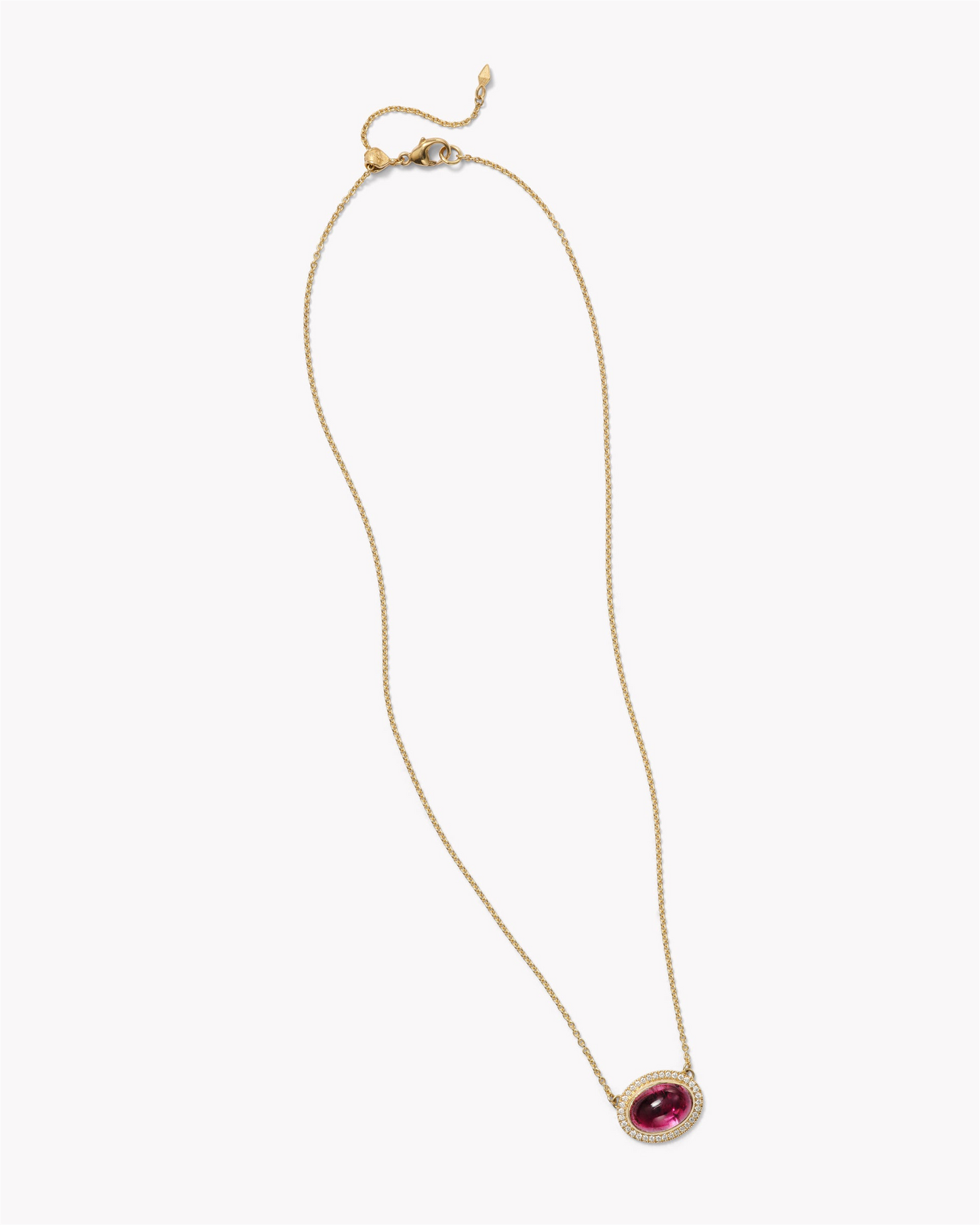 Jamie Turner Aurora Rubellite Pendant w/ Diamonds in 18k Yellow Gold