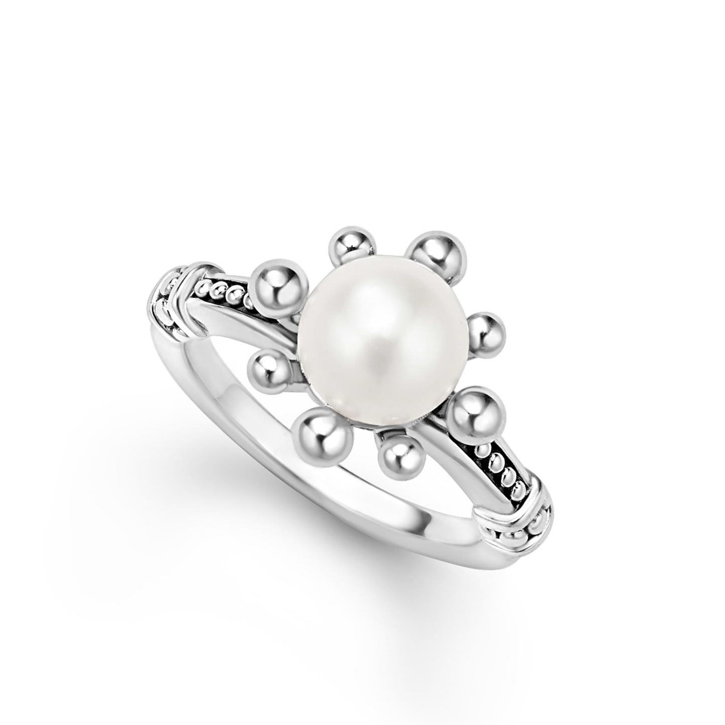 Lagos Fleur Pearl Ring in Sterling Silver