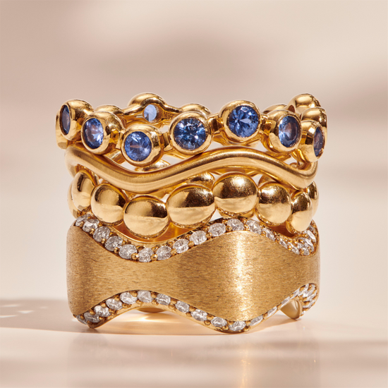 Jamie Turner Eternity Band w/ Blue Sapphires - Curve Ring