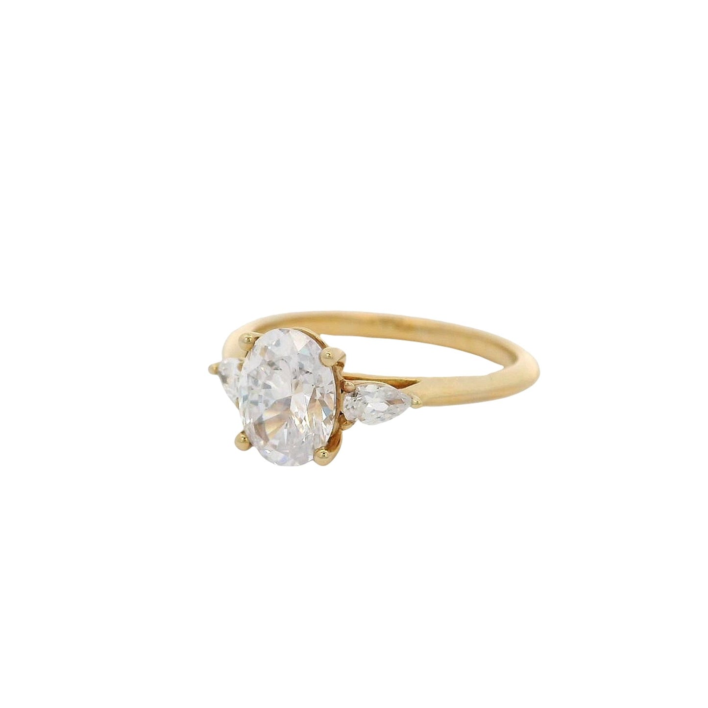 Gold 3-Stone Semi-Mount Engagement Ring