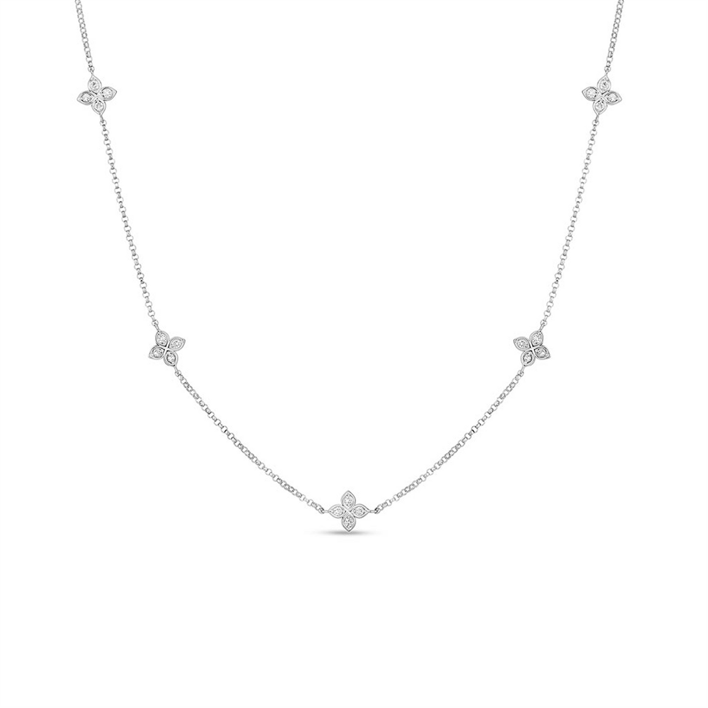 Roberto Coin Love by the Inch 5 Station Flower Necklace