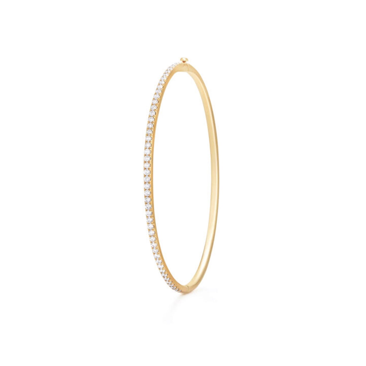 Kwiat Stackable Slim Gold Bangle with Diamonds