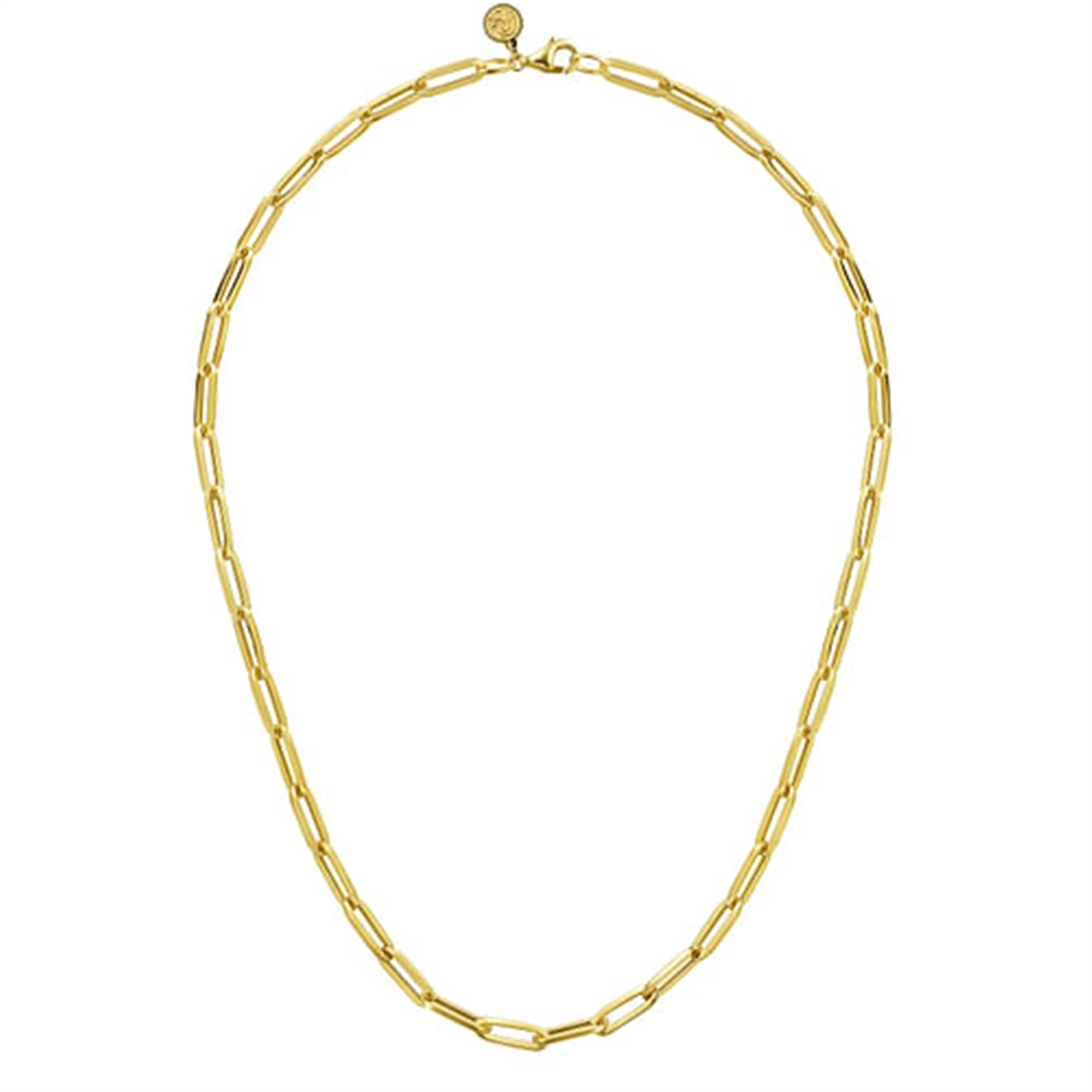Gabriel & Co. Gold Hollow Paper Clip Chain Necklace