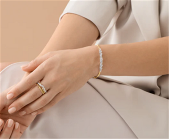 Marco Bicego Marrakech Graduated Diamond Cluster Bangle in 18k Two-Tone Gold