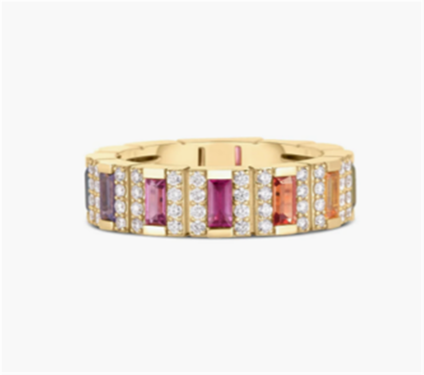 Roberto Coin Obelisco Pave Diamond & Mixed Sapphires Ring