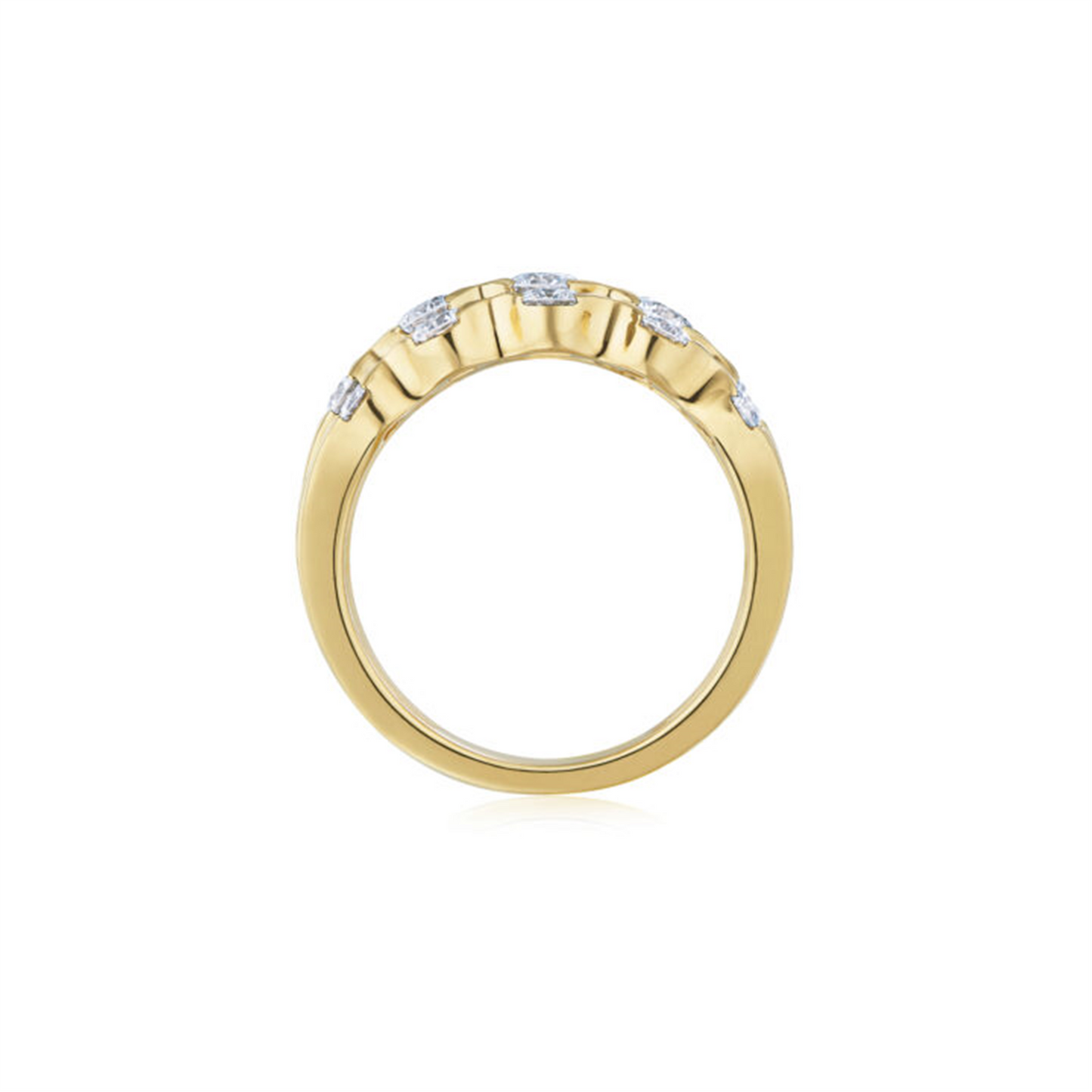 Kwiat Zen Five-Row Ring with Diamonds in 18k Gold