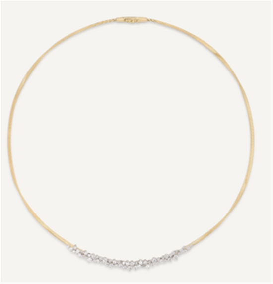 Marco Bicego Marrakech Thin Necklace with Graduated Diamond Cluster
