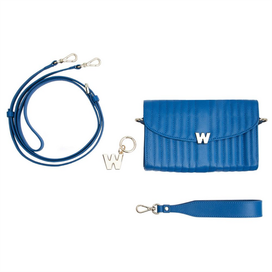 WOLF Mimi Crossbody Bag w/ Wristlet in Marine Vegan Leather