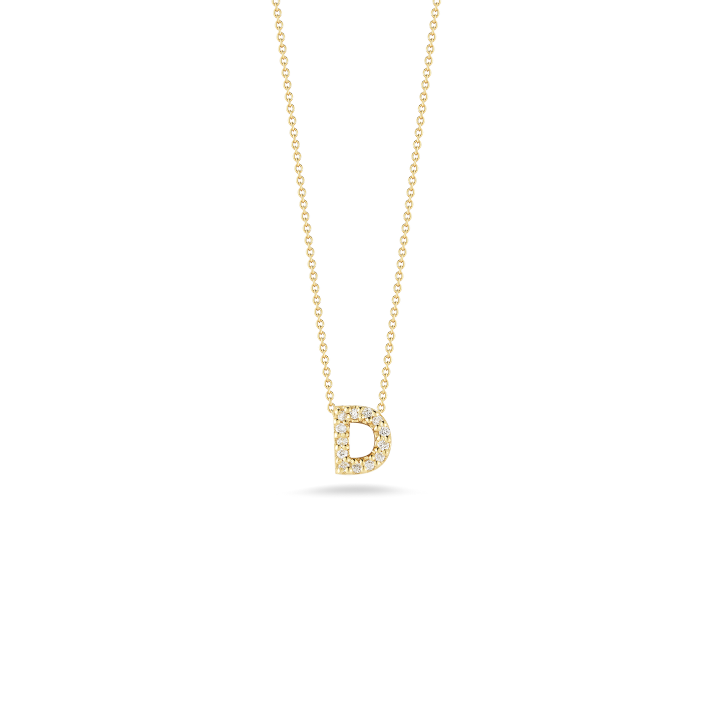 Roberto Coin Diamond Love Letter "D" Necklace in 18k Gold