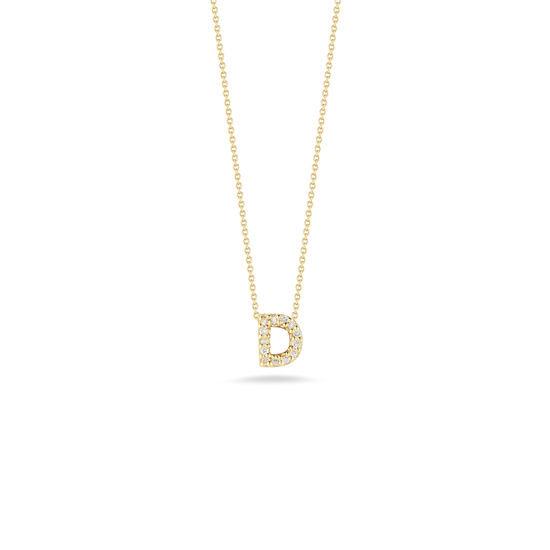 Roberto Coin Diamond Love Letter "D" Necklace in 18k Gold