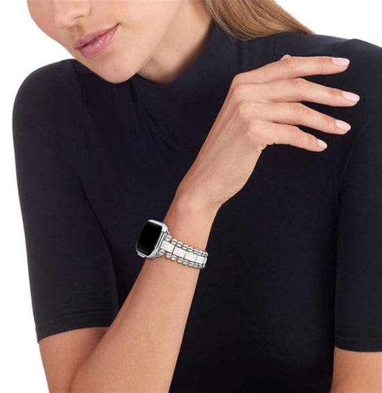 Lagos White Ceramic and Stainless Steel Watch Bracelet - 38-45mm