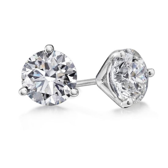 1ct Three Prong Diamond Studs