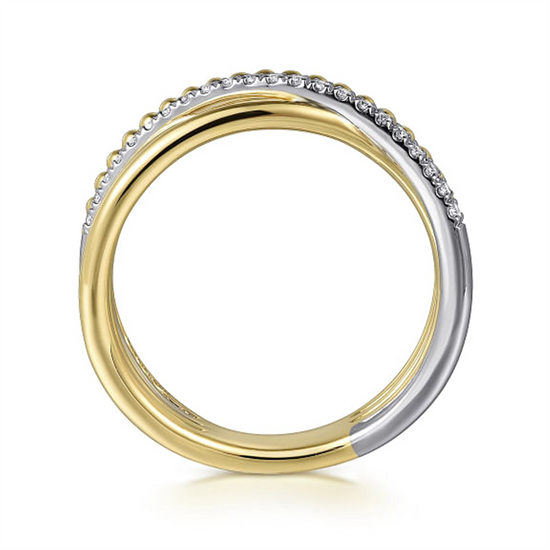 Gabriel & Co. Diamond Criss Cross Bujukan Ladies Ring