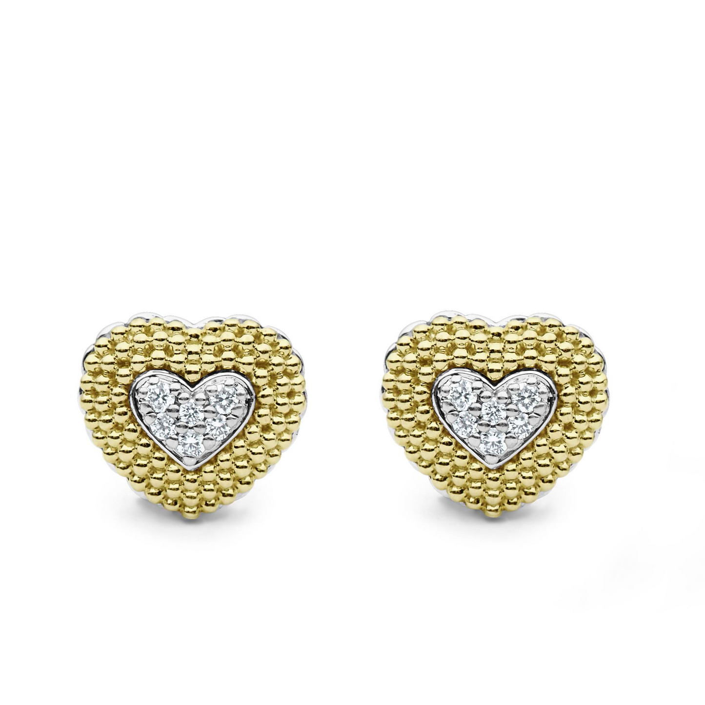 Lagos Diamond Heart Stud Earrings