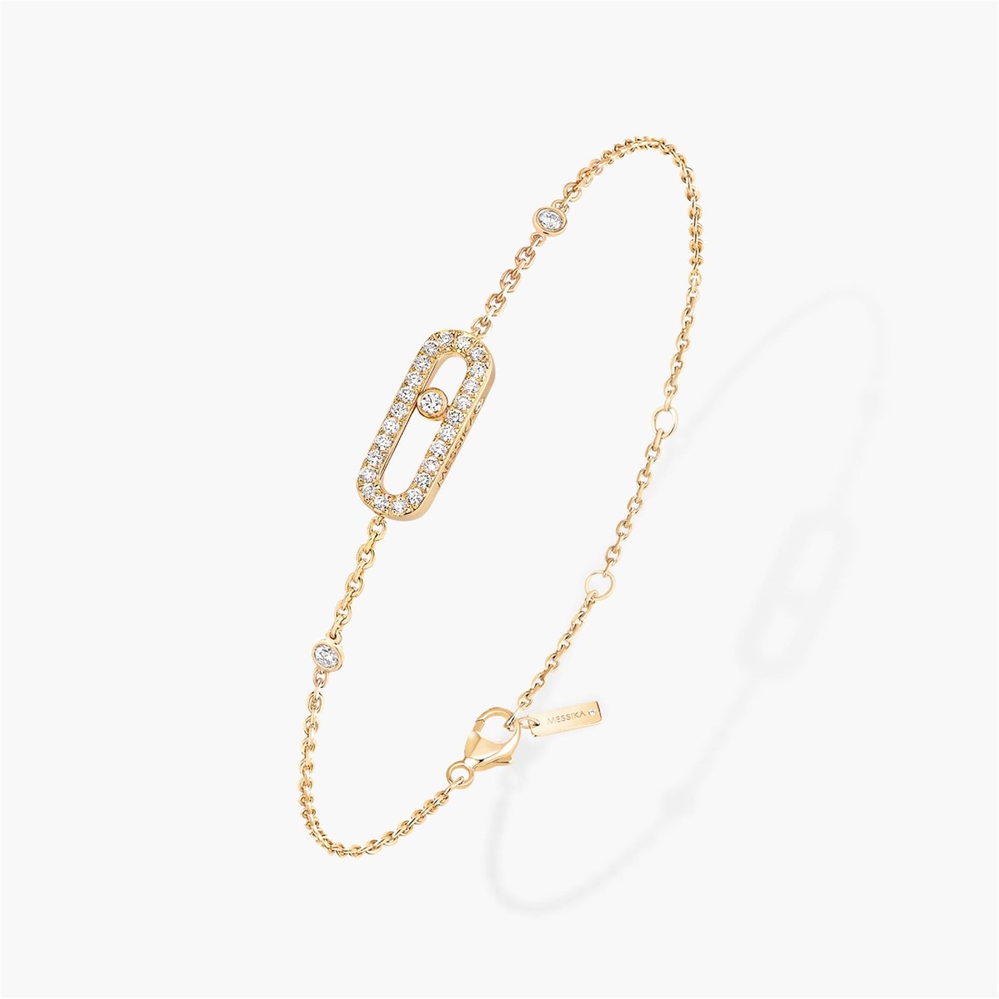 Messika Move Uno Pavé Diamond Bracelet in 18k Yellow Gold