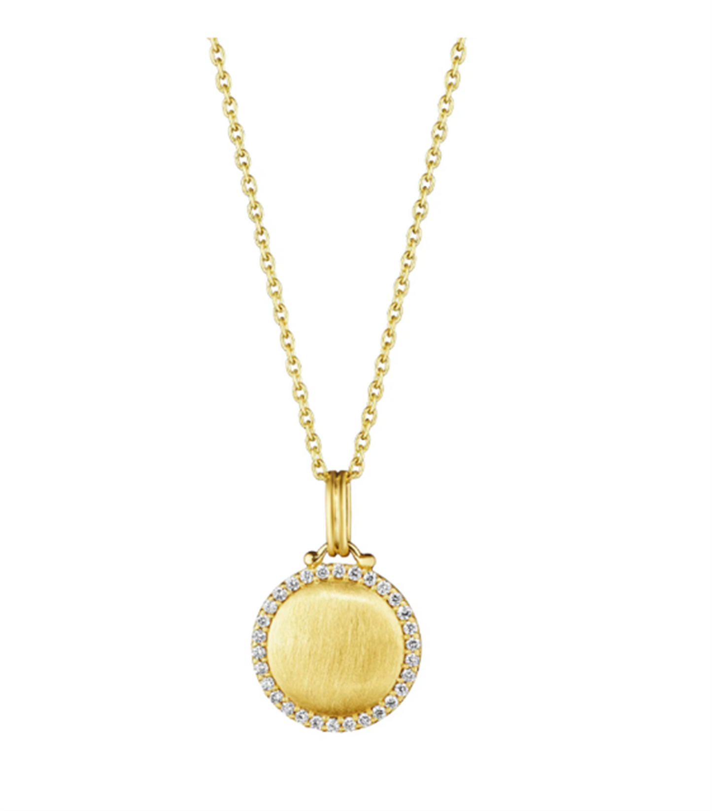 Penny Preville Petite Engravable Diamond Round Charm Necklace