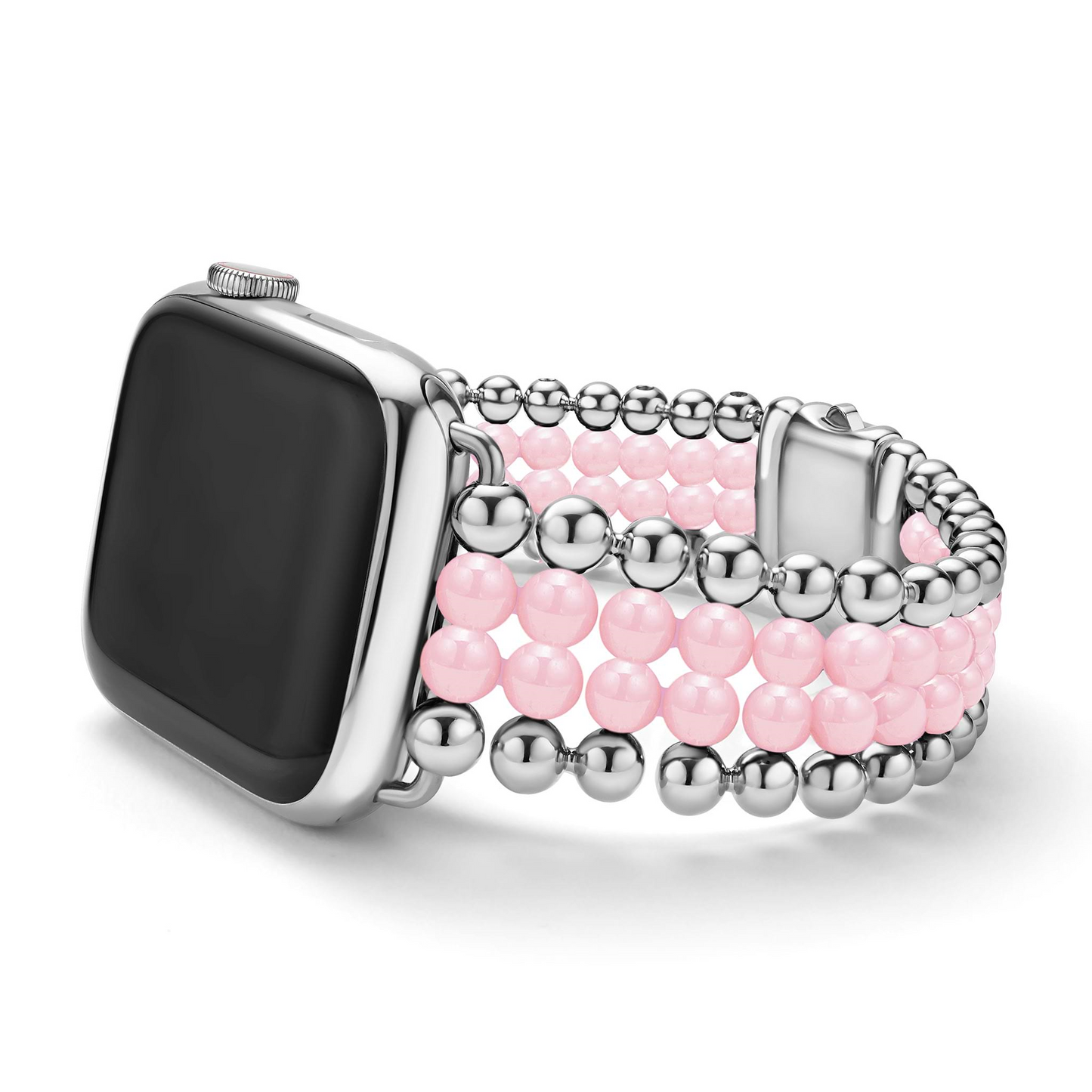 Lagos Pink Ceramic and Stainless Steel Infinite Watch Bracelet - 38-45mm