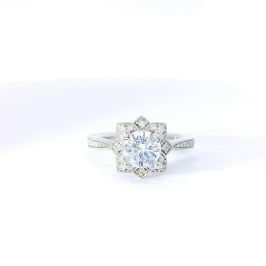 Gabriel & Co. Diamond Petal Halo Engagement Ring Setting