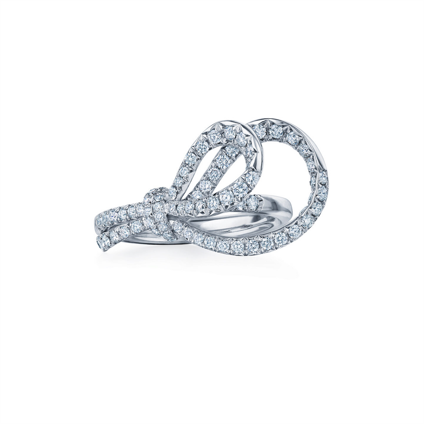 Kwiat Platinum Ribbon Ring with Diamonds