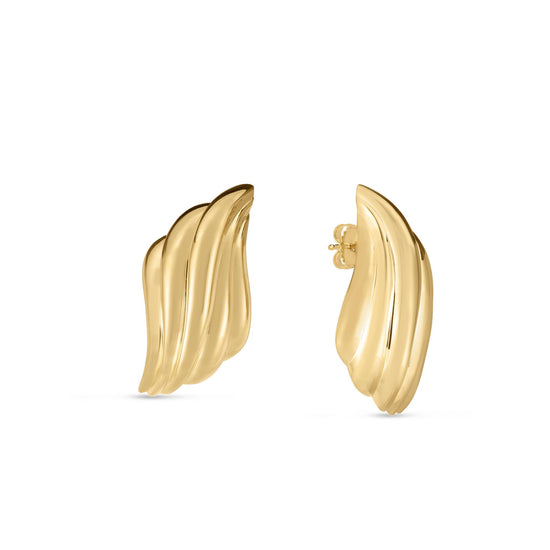 Robero Coin Gold Croissant Fashion Earrings