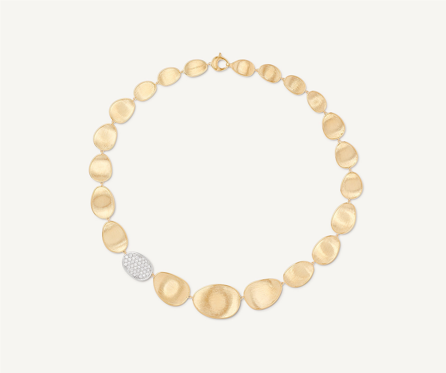Marco Bicego Lunaria 18k Gold Petal Collar Necklace w/.65ct Diamonds