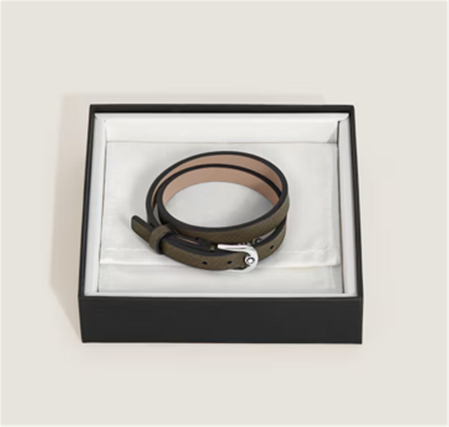 Montblanc Horseshoe Buckle Adjustable Bracelet in Khaki Sartorial Leather