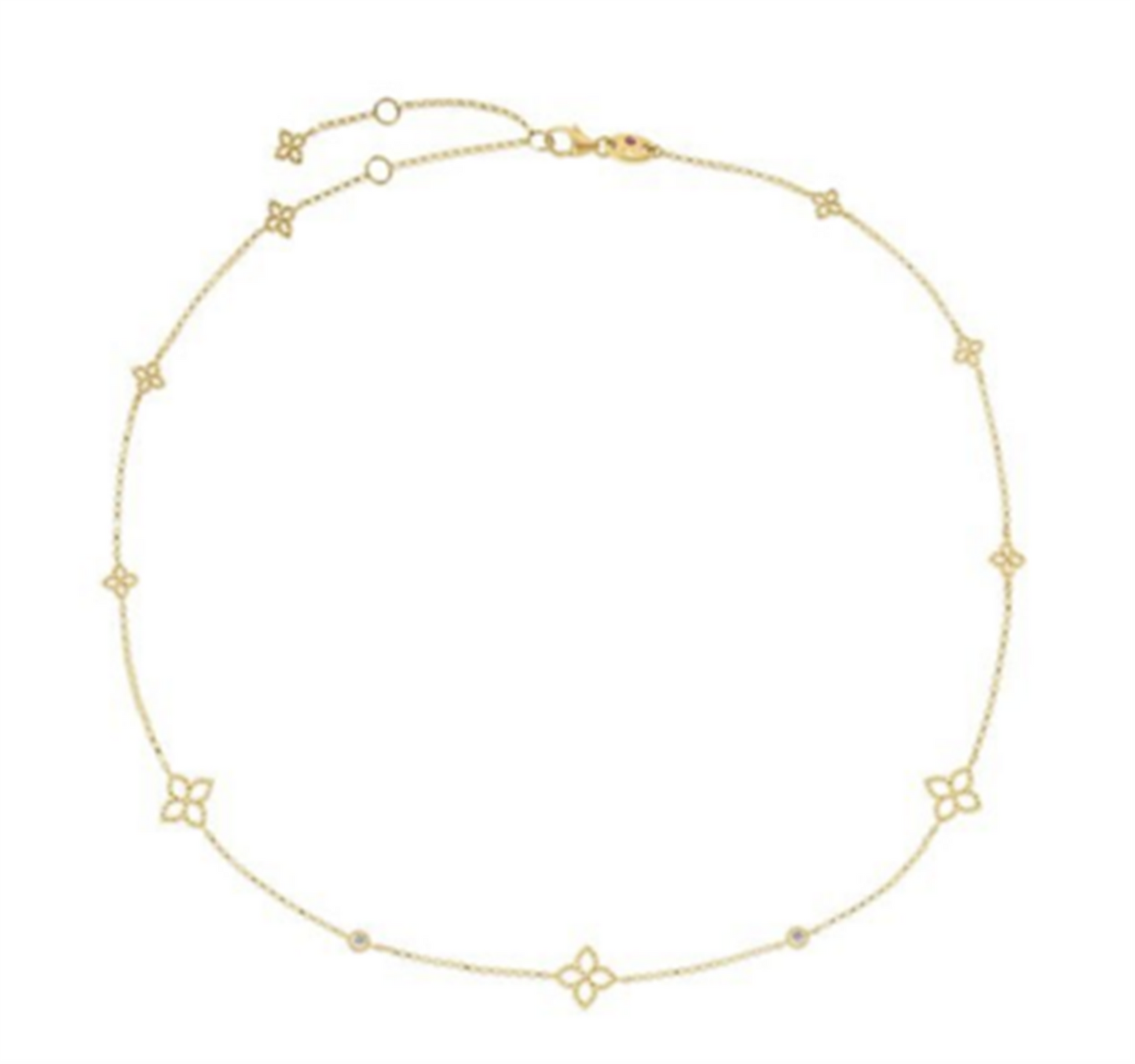 Roberto Coin Principessa Diamond & Flower Station Necklace