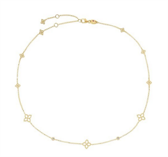 Roberto Coin Principessa Diamond & Flower Station Necklace
