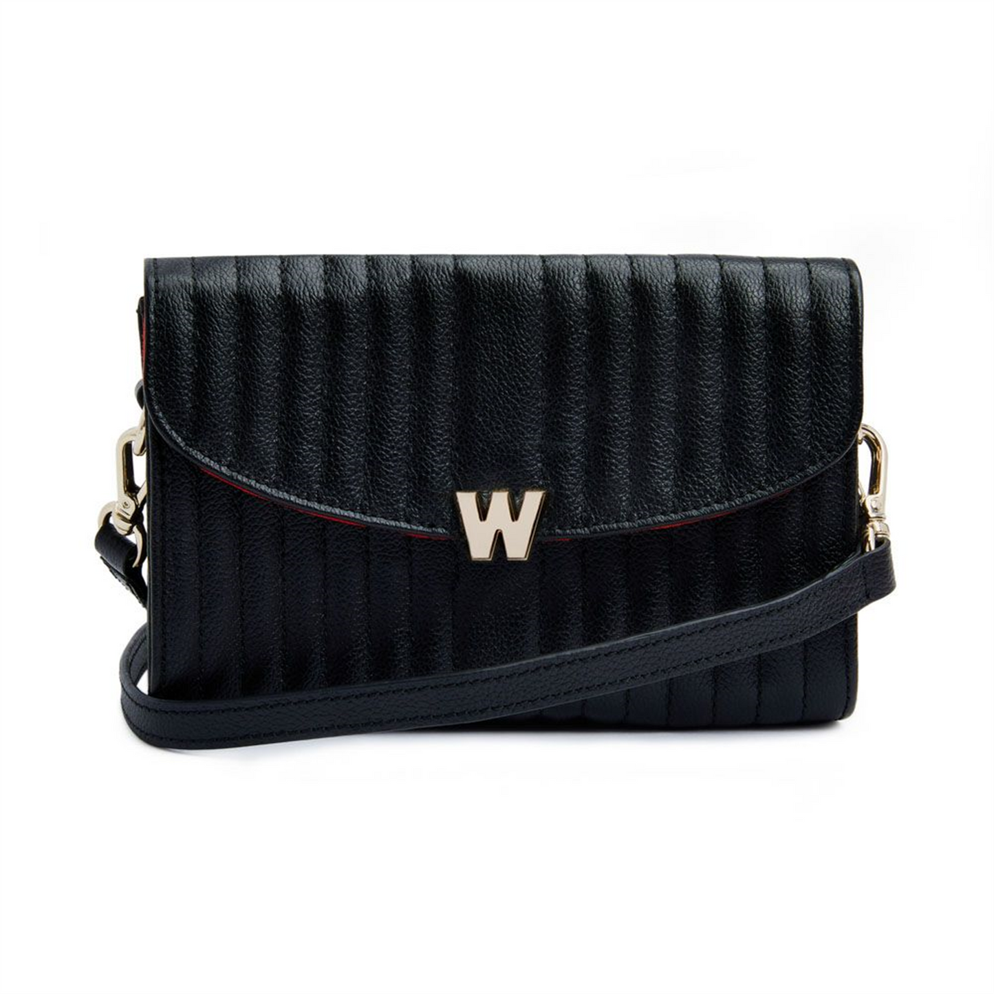 WOLF Mimi Crossbody Bag w/ Wristlet in Black Vegan Leather
