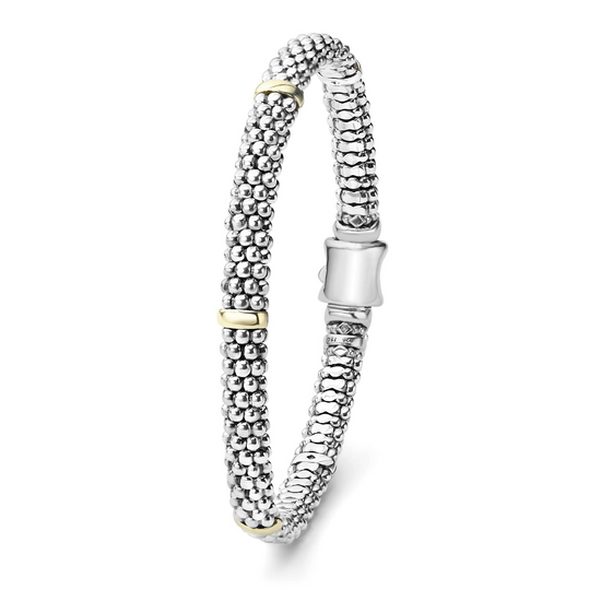 Lagos Five Gold Station Caviar Bracelet