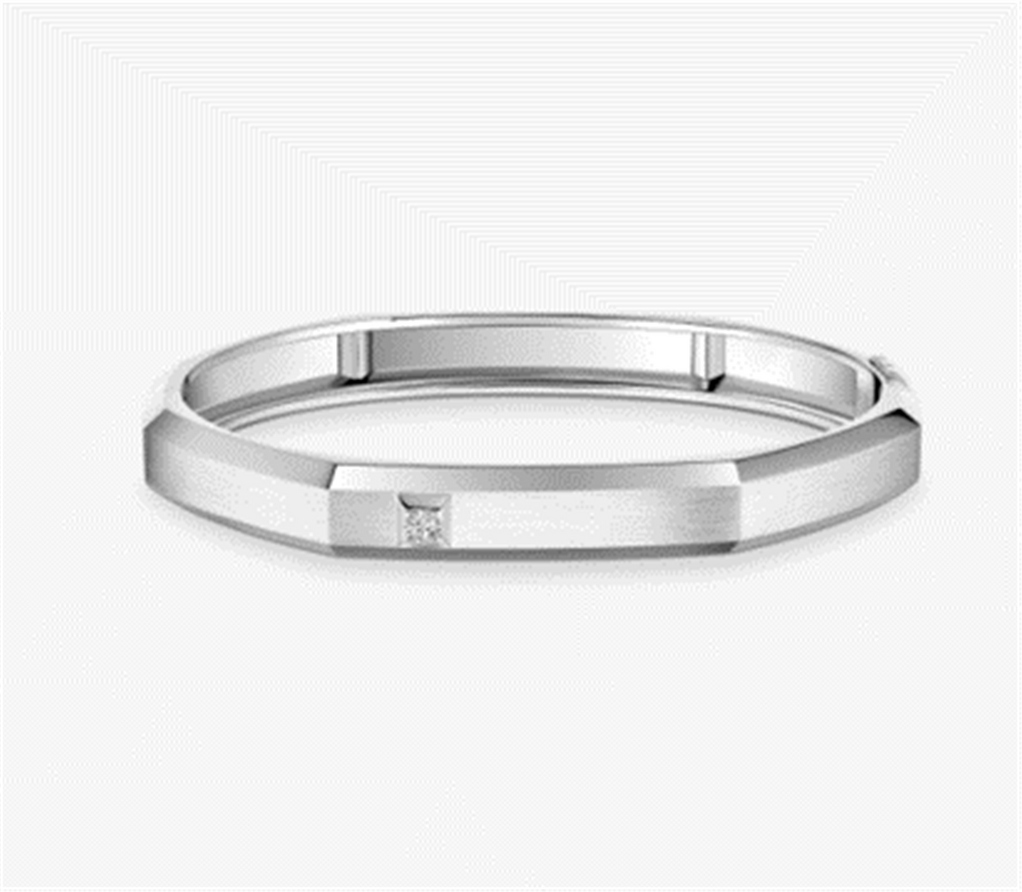 Messika Moderniste Brushed Diamond Bangle, Medium in 18k White Gold