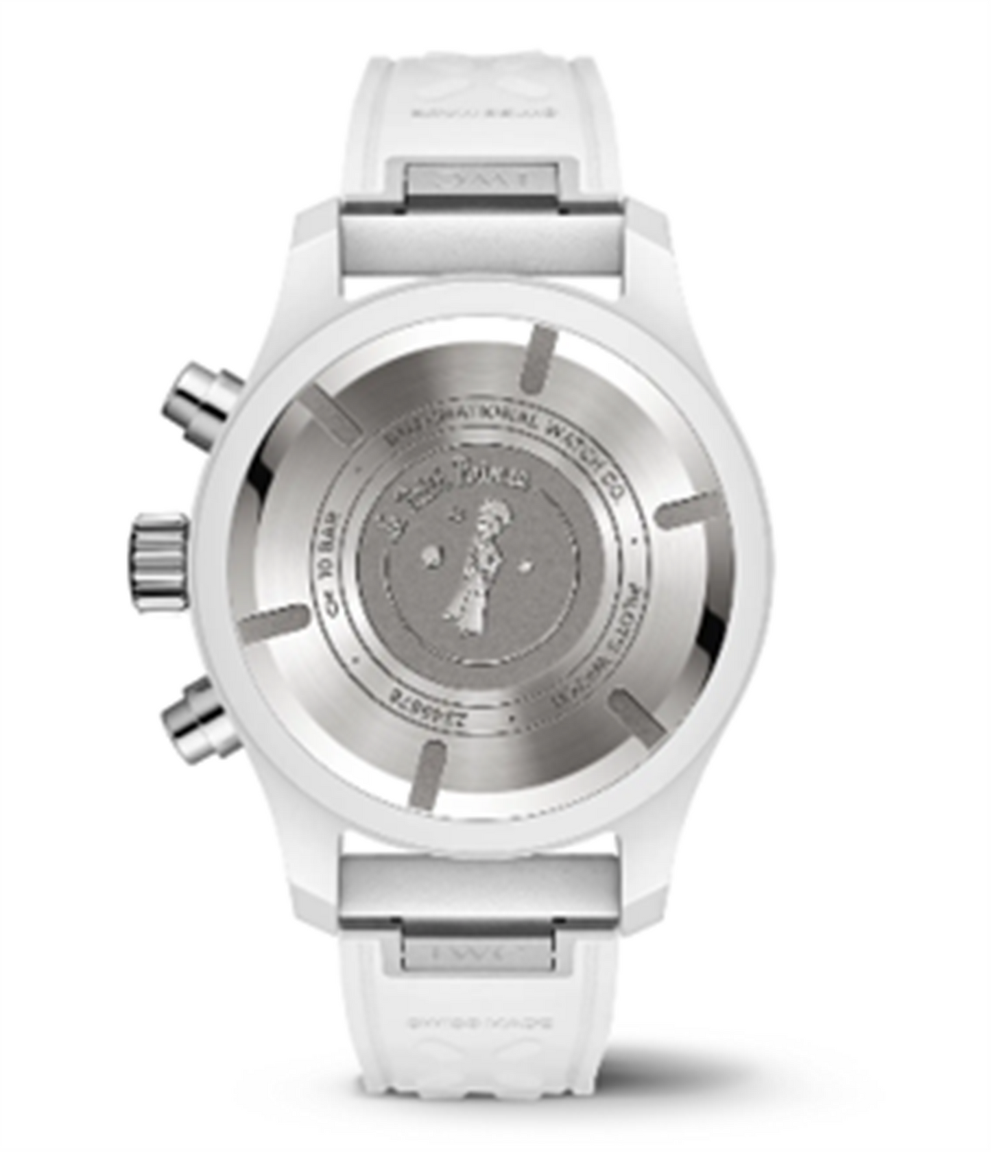 IWC Schaffhausen Ceramic Pilot's Watch Chronograph 41 Le Petit Prince w/ Blue Dial & White Strap