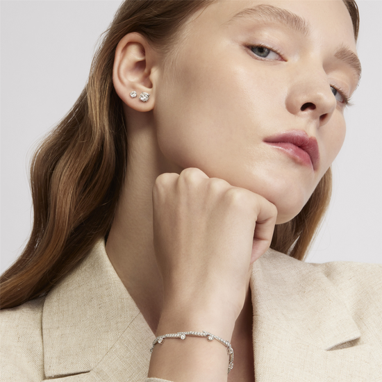 Hearts on Fire Vela Crossover Diamond Pave Bracelet in 18k White Gold