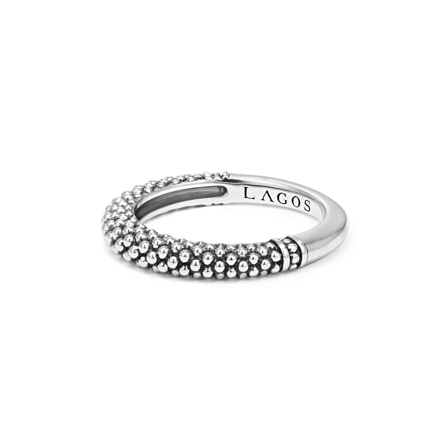 Lagos Caviar Stacking Ring in Sterling Silver