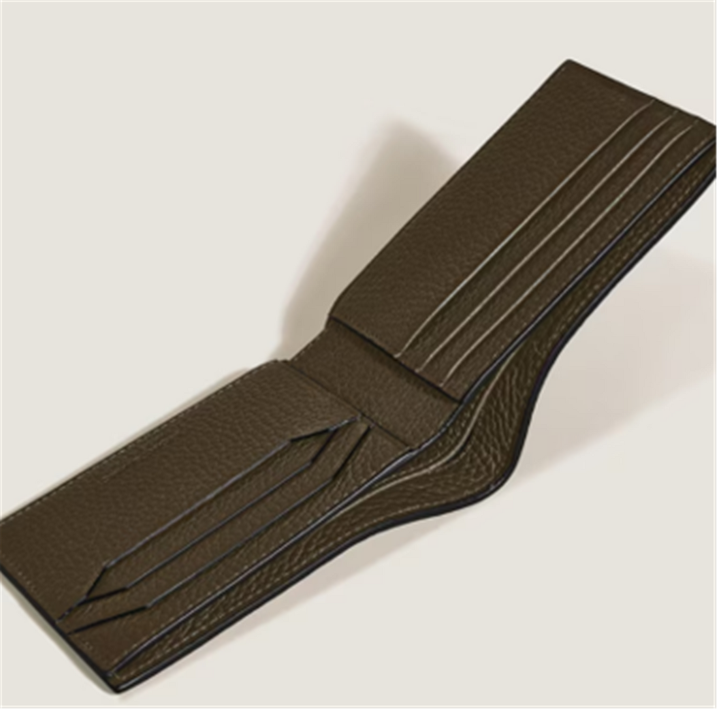 Montblanc 6cc Khaki Grain Leather Wallet