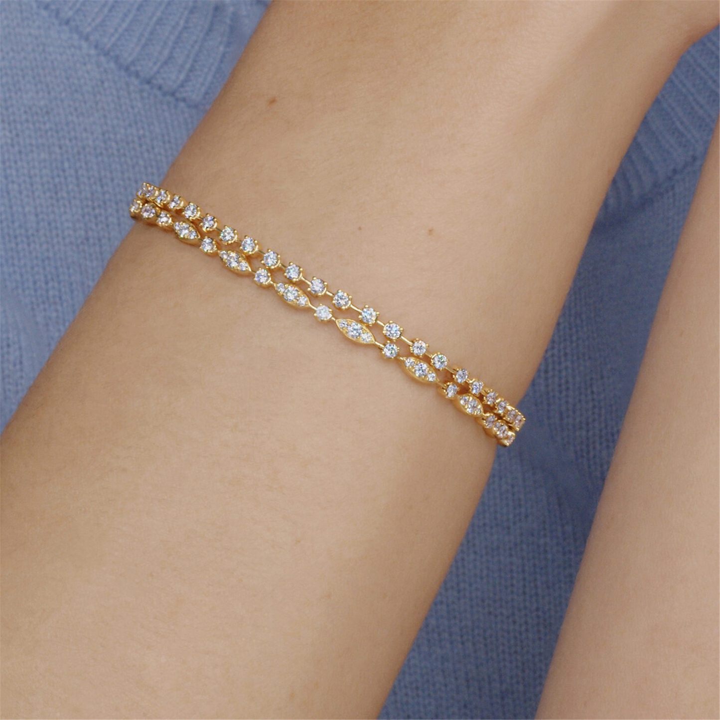 Kwiat Starry Night Double Line Diamond Bracelet