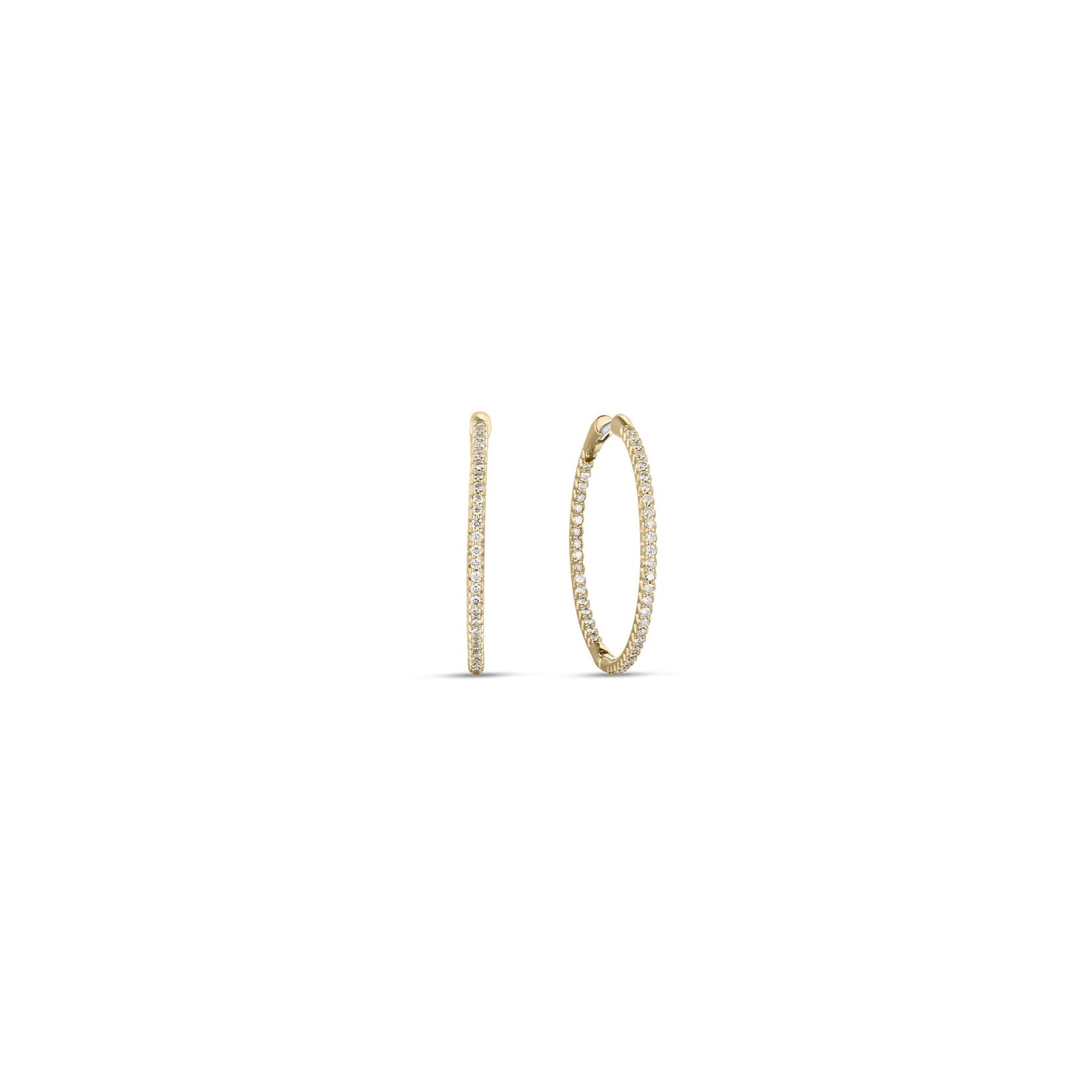 Roberto Coin The Perfect Hoop Diamond Hoop Earrings in 18k Gold