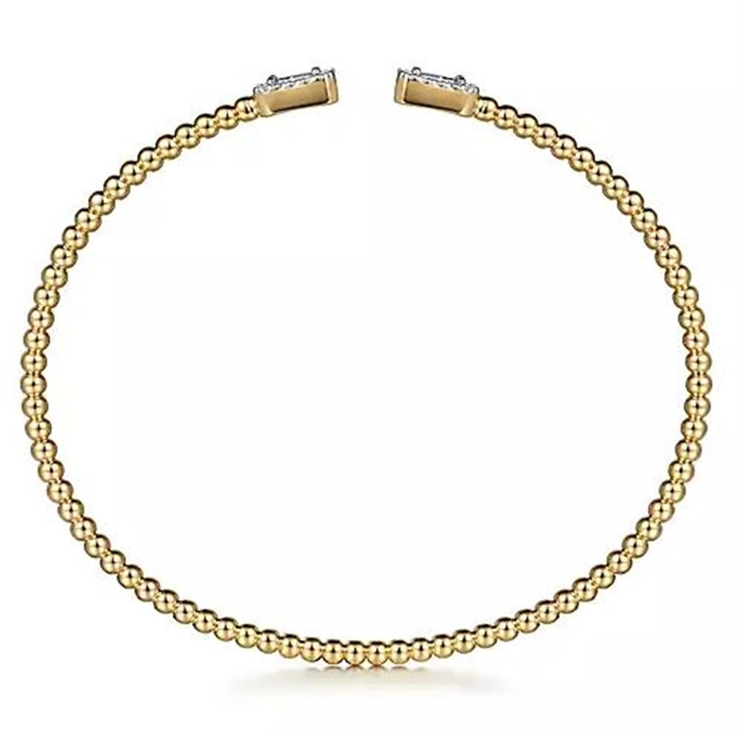 Gabriel & Co. Gold Bujukan Open Cuff Bracelet with Diamond Baguettes