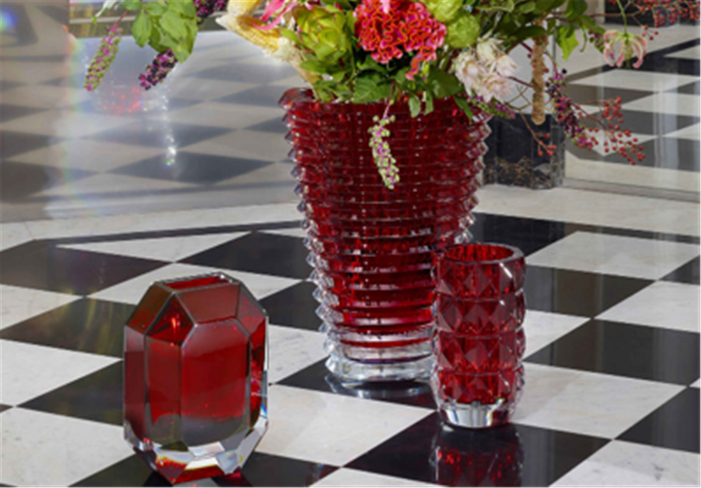 Baccarat Louxor Round Vase  in Red