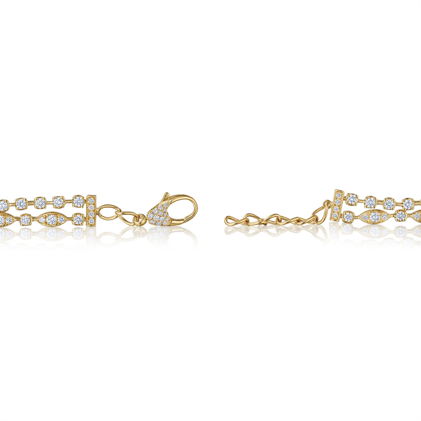 Kwiat 18k Gold Starry Night Double Line Bracelet with Diamonds