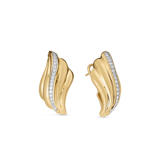 Roberto Coin Diamond Croissant Earrings in 18k Gold