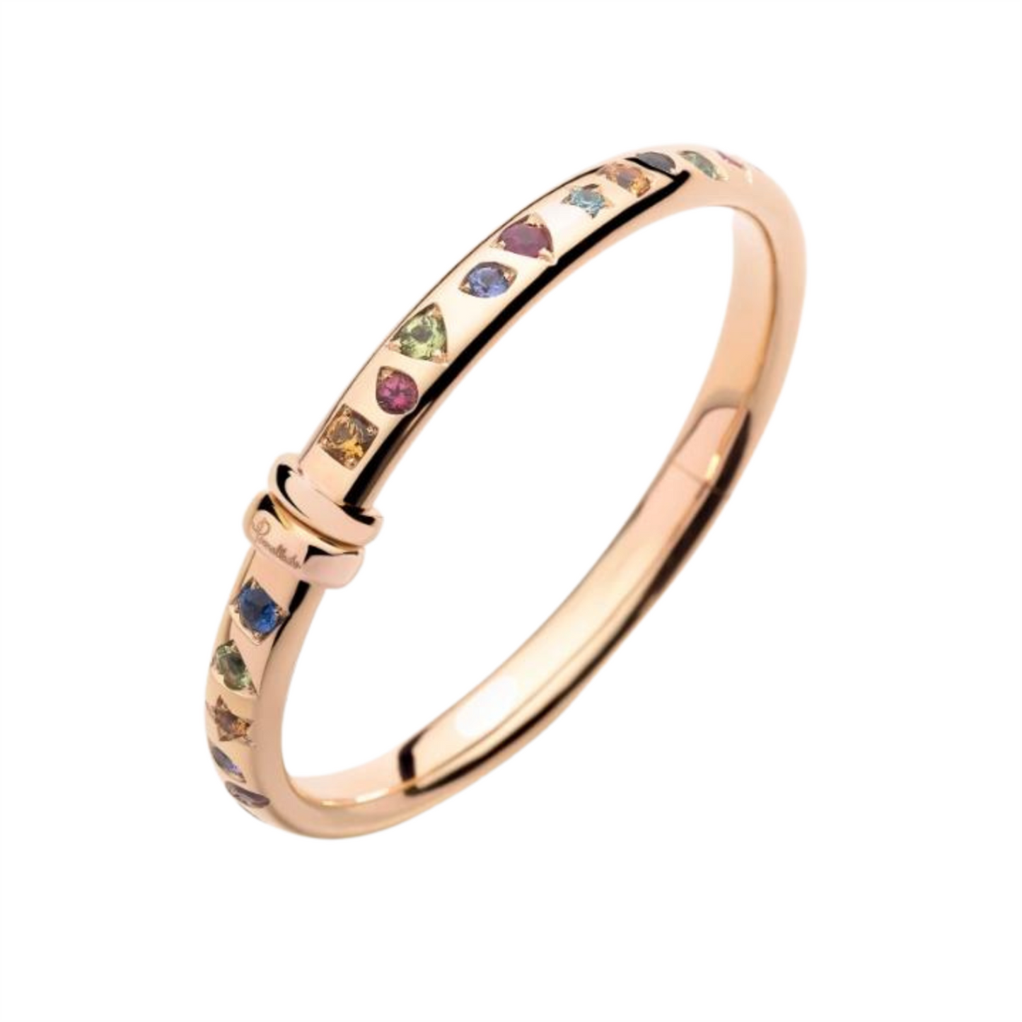 Pomellato Iconica Colour 18K Rose Gold Mixed Gemstones Bangle Bracelet